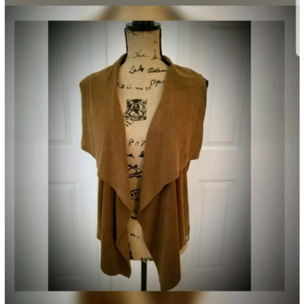 Faux suede vest brown boho hippie funky festivals